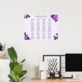 Poster Plan de table de mariage aux fleurs violettes. Fle (Bureau à domicile)