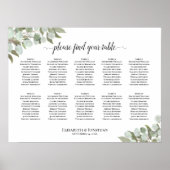 Poster Plan de table de mariage avec 10 tables et verdure (Devant)