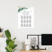 Poster Plan de table de mariage avec 12 tables et verdure (Bureau à domicile)