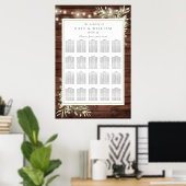 Poster Plan de table de mariage avec guirlande rustique e (Bureau à domicile)