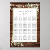 Poster Plan de table de mariage avec guirlande rustique e (Devant)