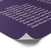 Poster Plan de table de mariage avec guirlandes violettes (Coin)