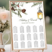 Poster Plan de table de mariage avec lanterne en pin rust