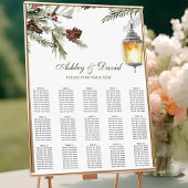 Poster Plan de table de mariage avec lanterne rustique en