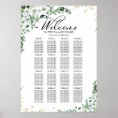 Poster Plan de table de mariage avec verdure (Devant)