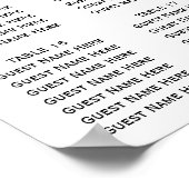 Poster Plan de table de mariage avec verdure moderne (Coin)