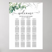 Poster Plan de table de mariage avec verdure rustique (Devant)
