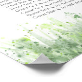 Poster Plan de table de mariage avec verdure vert sauge (Coin)