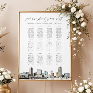 Poster Plan de table de mariage avec vue sur BALTIMORE