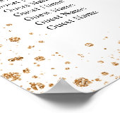 Poster Plan de table de mariage blanc paillettes d'or (Coin)