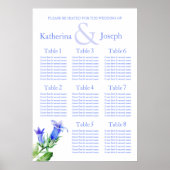 Poster Plan de table de Mariage bleu 1-8 (Devant)