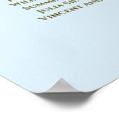 Poster Plan de table de mariage bleu poudré et or à 6 tab (Coin)
