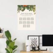Poster Plan de table de mariage botanique floral de citru (Bureau à domicile)