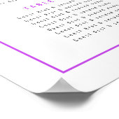 Poster Plan de table de mariage Bougainville pourpre 16 p (Coin)