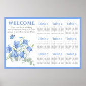Poster Plan de table de mariage Campanule bleue (Devant)