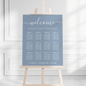 Poster Plan de table de mariage chic 12 tables bleu pouss