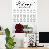 Poster Plan de table de mariage Chic 21 Table Rose Bourgu (Bureau à domicile)