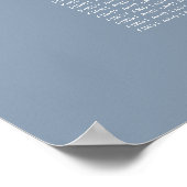 Poster Plan de table de mariage Chic 8 Table Bleu Poussié (Coin)