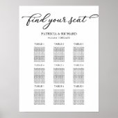 Poster Plan de table de mariage chic écriture marine 9 ta (Devant)