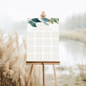 Poster Plan de table de mariage chic géométrique doré ave