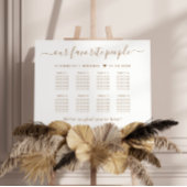 Poster Plan de table de mariage chic or script 8 tables