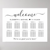 Poster Plan de table de mariage chic pour 10 tables (Devant)