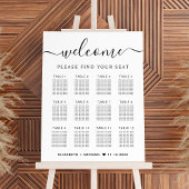 Poster Plan de table de mariage chic pour 12 tables