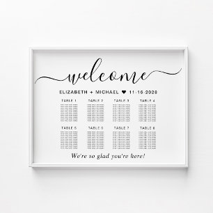 Poster Plan de table de mariage chic pour 8 tables