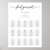 Poster Plan de table de mariage classique à arc script 15 (Devant)