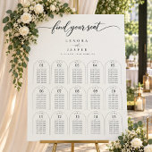 Poster Plan de table de mariage classique à arc script 15
