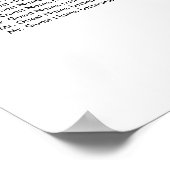 Poster Plan de table de mariage classique blanc monogramm (Coin)