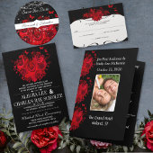 Poster Plan de table de mariage Cœurs rouges et roses