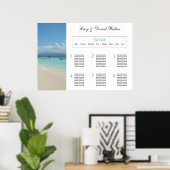 Poster Plan de table de mariage de destination (Bureau à domicile)