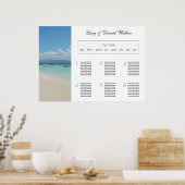 Poster Plan de table de mariage de destination (Cuisine)