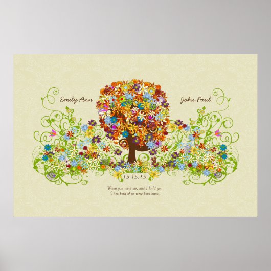 Poster Plan de table de mariage de la branche latérale de (Devant)