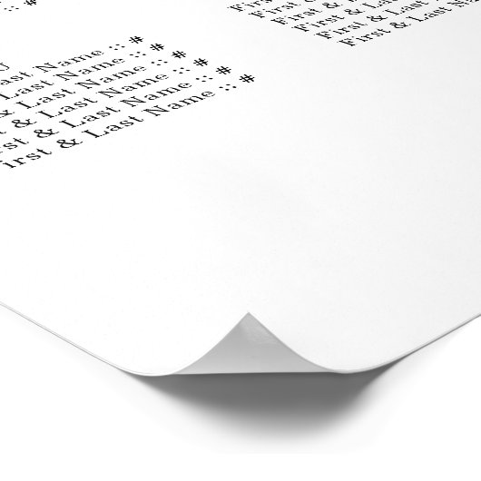 Poster Plan de table de mariage Double Félicité Rouge (Coin)