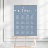 Poster Plan de table de mariage Dusty Blue 16 tables Bien