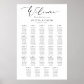 Poster Plan de table de mariage élégant 24 tables Bienven (Devant)