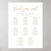 Poster Plan de table de mariage élégant 8 tables (Devant)