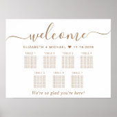 Poster Plan de table de mariage élégant à 7 tables avec é (Devant)