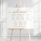 Poster Plan de table de mariage élégant à 7 tables avec é