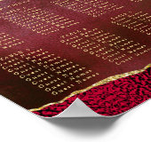Poster Plan de table de mariage élégant agate bordeaux et (Coin)