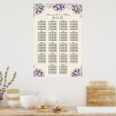 Poster Plan de table de mariage élégant aux fleurs de piv (Cuisine)