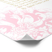 Poster Plan de table de mariage élégant aux pivoines rose (Coin)