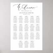Poster Plan de table de mariage élégant avec 18 tables (Devant)