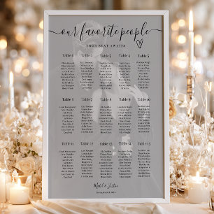 Poster Plan de table de mariage élégant avec photo