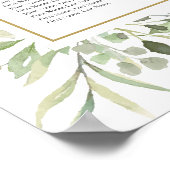 Poster Plan de table de mariage élégant avec verdure (Coin)