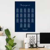 Poster Plan de table de mariage élégant bleu 18 tables (Bureau à domicile)