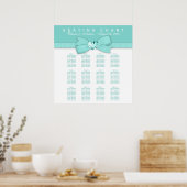 Poster Plan de table de mariage élégant bleu sarcelle (Cuisine)