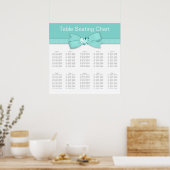 Poster Plan de table de mariage élégant bleu sarcelle (Cuisine)